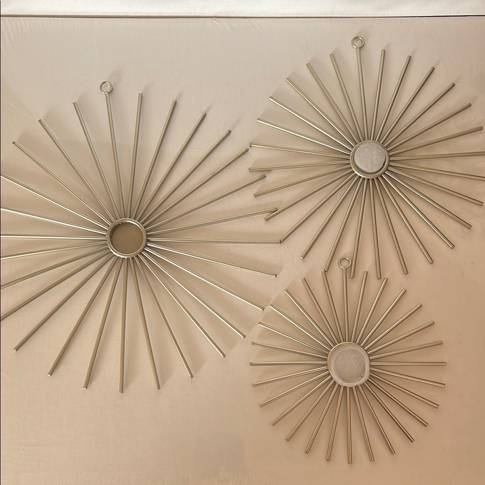 Modern Gold Sunburst Wall Decor Set